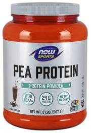 NOW Foods Pea Protein, Dutch Chocolate - 907 g, baltymų milteliai