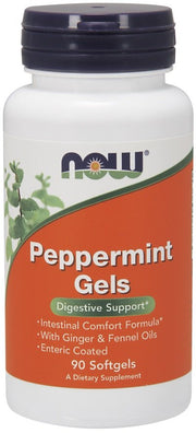 NOW Foods Peppermint Gels - 90 kapsulių, mitybos papildas, virškinimo palaikymas