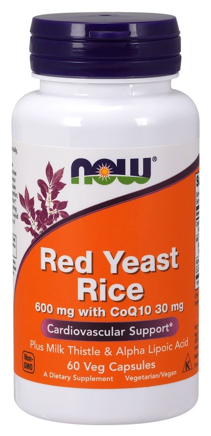NOW Foods raudonųjų mielių ryžiai su CoQ10, 600mg, 60 kapsulių