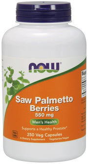 NOW Foods Saw Palmetto Berries, 550mg - 250 kapsulių, maisto papildas vyrų sveikatai