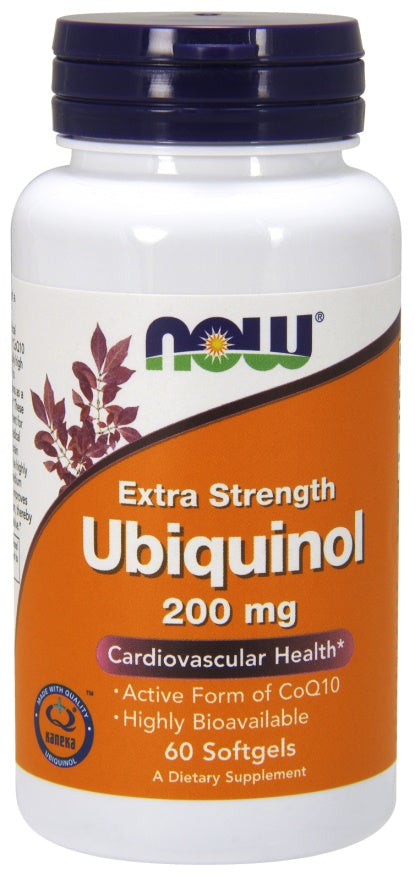 NOW Foods Ubiquinol, 200mg - 60 kapsulių, maisto papildas sveikatai