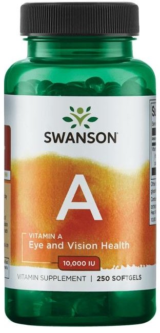 Swanson vitamino A kapsulės, akių ir regėjimo sveikatai