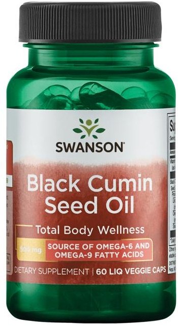 Swanson juodųjų kmynų sėklų aliejus, 500mg, skystos kapsulės, sveikata