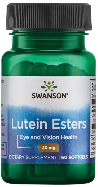 Swanson Lutein Esters, 20mg - 60 kapsulių, akių sveikatai