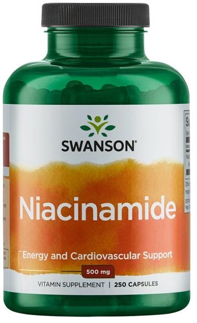 Swanson Niacinamide 500mg maisto papildas kapsulės