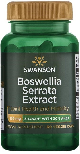 Swanson Boswellia Serrata ekstraktas, 125mg, 60 veganiškų kapsulių, sąnarių sveikatai