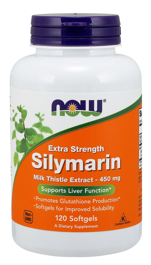 NOW Foods Silymarinas, 450mg, kepenų sveikatai, 120 kapsulių