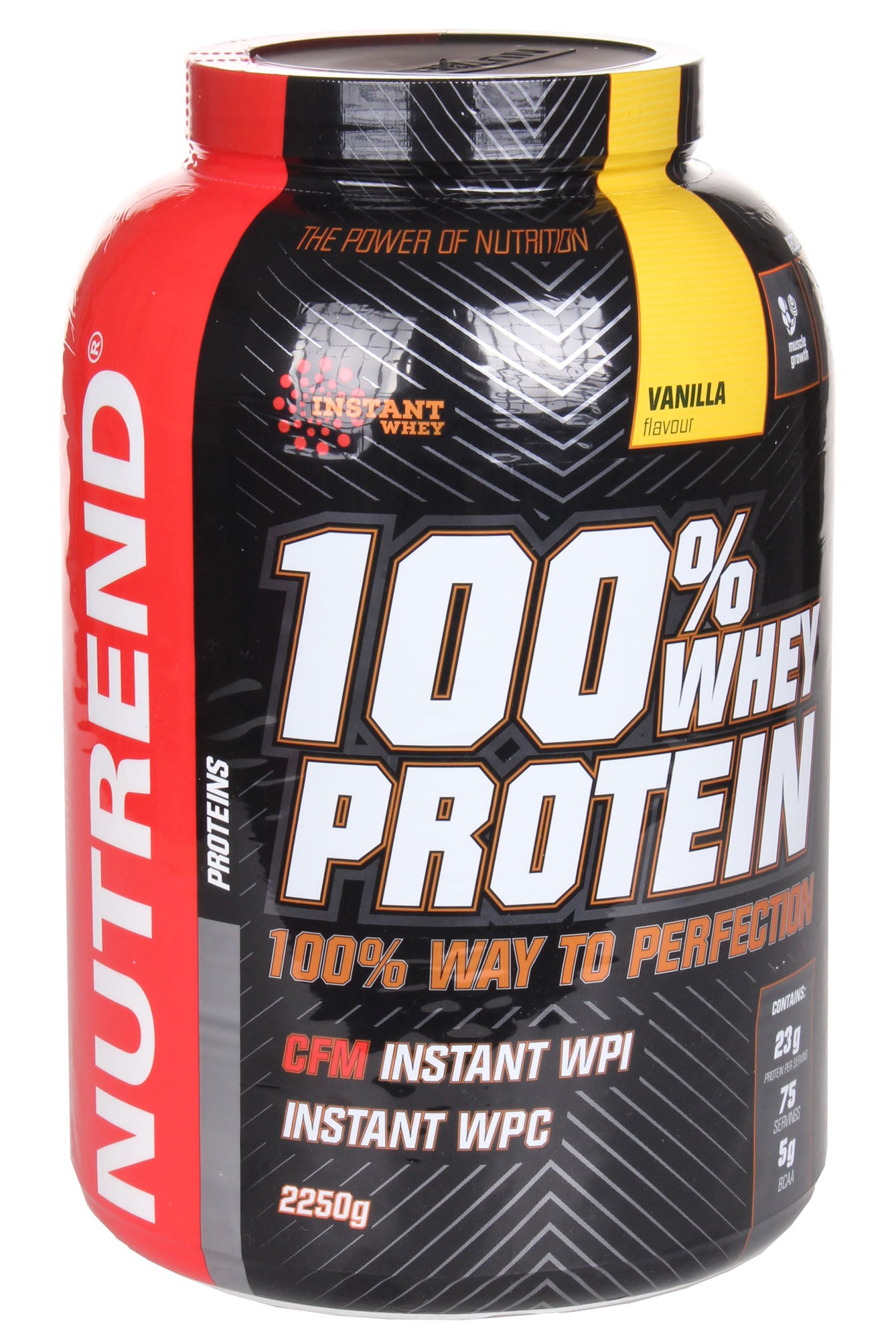 Nutrend 100% Whey Protein, Vanilės skonio, sporto papildas, 2250 g