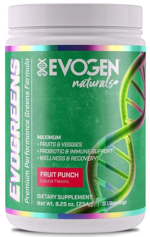 Evogen Evogreens natūralus vaisių skonio maisto papildas