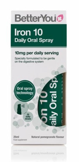 Geležies skystas papildas, BetterYou Iron 10 Daily Oral Spray, 25 ml
