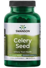 Swanson Celery Seed, 500mg - 180 kapsulių, sveikatos papildas