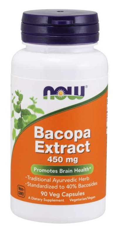 NOW Foods Bacopa Extract, 450mg - 90 kapsulių, sveikatai