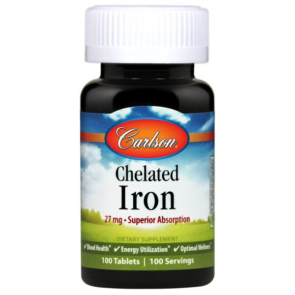 Geležies papildas Carlson Labs, 27mg, 100 tablečių