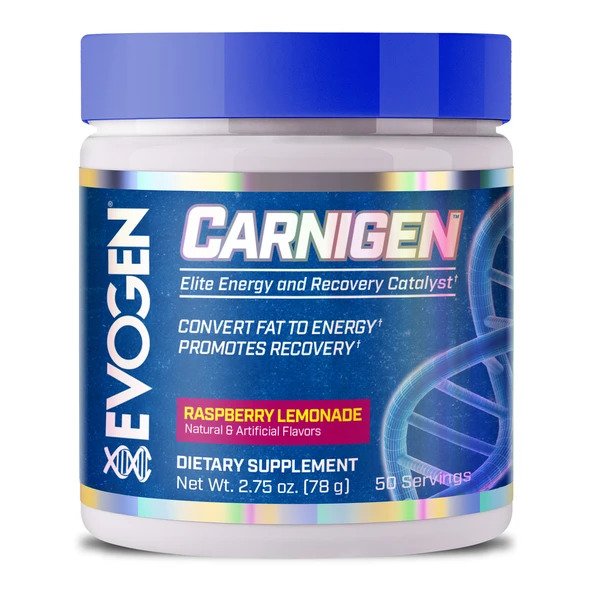 Evogen Carnigen milteliai, aviečių limonado skonis, 78 g, svorio kontrolės papildas