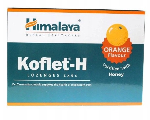 Himalaya Koflet-H, apelsinivärvi - 12 pastilli