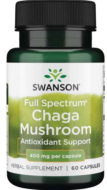Swanson Chaga grybas kapsulės, sveikatos papildas