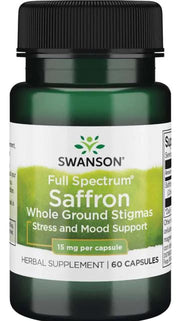Swanson Saffron maisto papildas, 15mg, 60 kapsulių