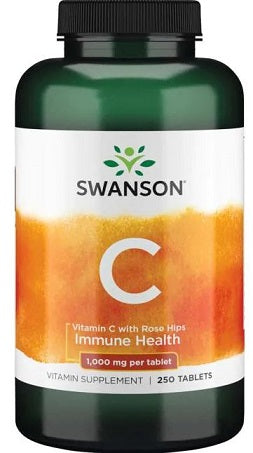 Swanson Vitamin C su rožių žiedais, 1000mg, 250 tablečių