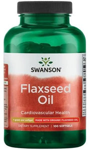Swanson flaxseed aliejus, 1000mg, maisto papildas