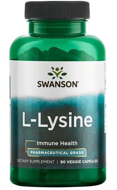 Swanson AjiPure L-Lizinas, 500mg - 90 kapsulių