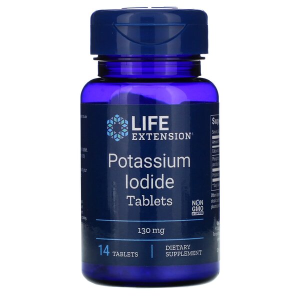 Potassium Iodide tablečių butelis, maisto papildas