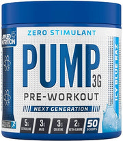 Applied Nutrition Pump 3G pre-workout papildas, mėlynos spalvos indelis