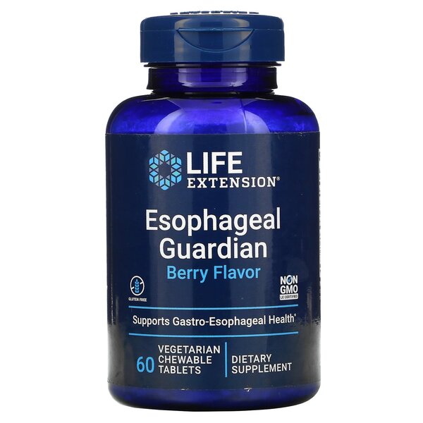 Life Extension Esophageal Guardian, Berry Flavor - 60 vegetarinių kramtomųjų tablečių