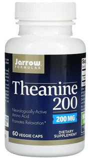 Jarrow Formulas Theanine 200mg, 60 kapsulių, nervų sistemai, sveikatai