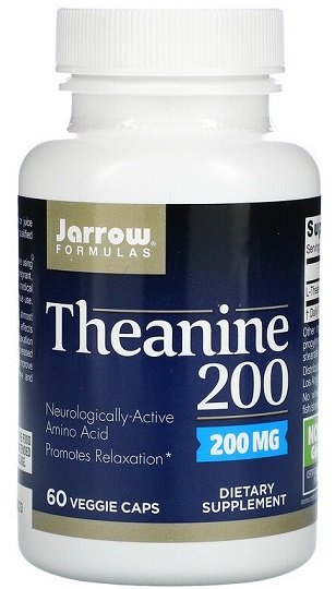 Jarrow Formulas Theanine 200mg, 60 kapsulių, nervų sistemai, sveikatai
