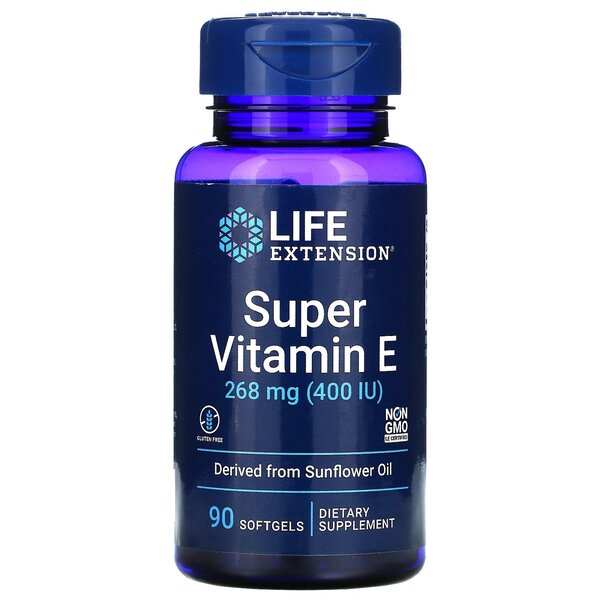 Life Extension Super Vitamin E, 268mg - 90 kapsulių, maisto papildas, vitaminai ir mineralai
