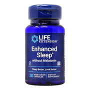 Life Extension Enhanced Sleep be ne melatonino, 30 kapsulių