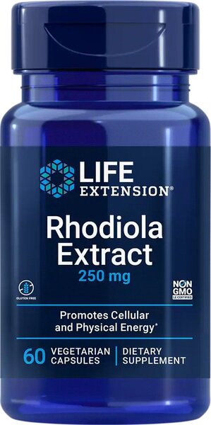 Rhodiola ekstraktas, 250 mg, vegetariškos kapsulės