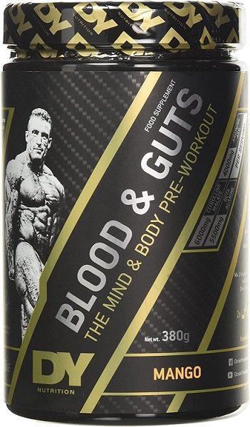 Maisto papildas Dorian Yates Blood and Guts Mango, 380g, sporto papildas prieš treniruotę