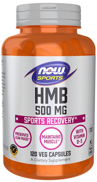 NOW Foods HMB, 500mg - 120 kapsulių sporto papildas