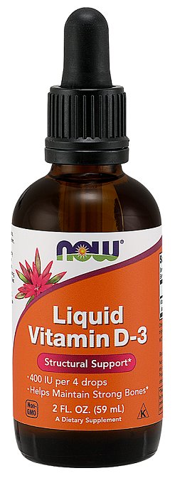 NOW Foods Vitamin D-3 skystas papildas, 59 ml, maisto papildas