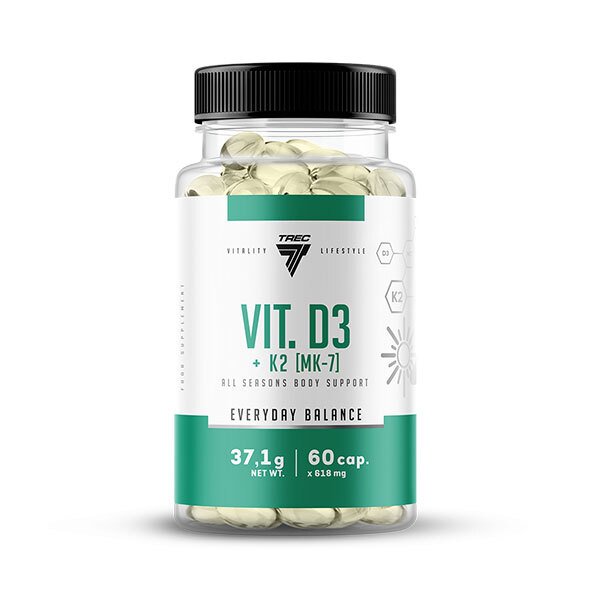 Trec Nutrition Vit D3 + K2 MK-7 kapsulės