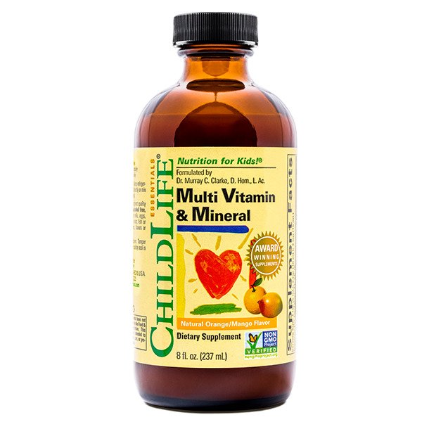 Vaikų multivitaminai ir mineralai, natūralus apelsino/mango skonis, 237 ml