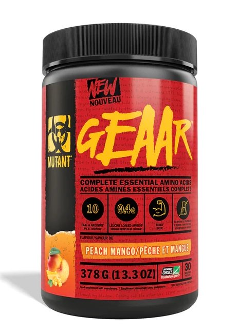 Mutant GEAR, Peach Mango - 378 g, amino rūgštys