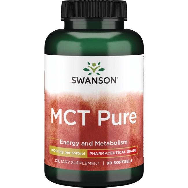 Swanson MCT Pure, 1000mg - 90 kapsulių, maisto papildas sveikatai