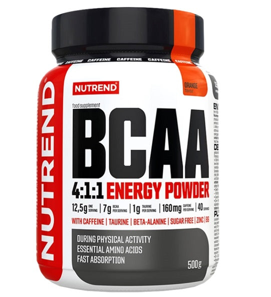 Nutrend BCAA energijos milteliai apelsinų skoniu, sporto papildas