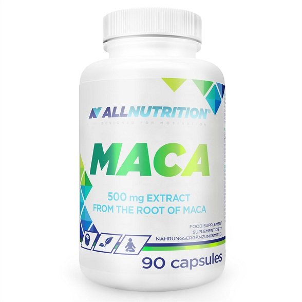 Allnutrition Maca, 500mg - 90 kapsulių, maisto papildas libido ir seksualinei sveikatai