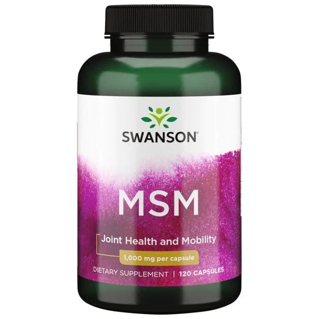 Swanson MSM, 1000mg - 120 kapsulių, sanarių sveikatai