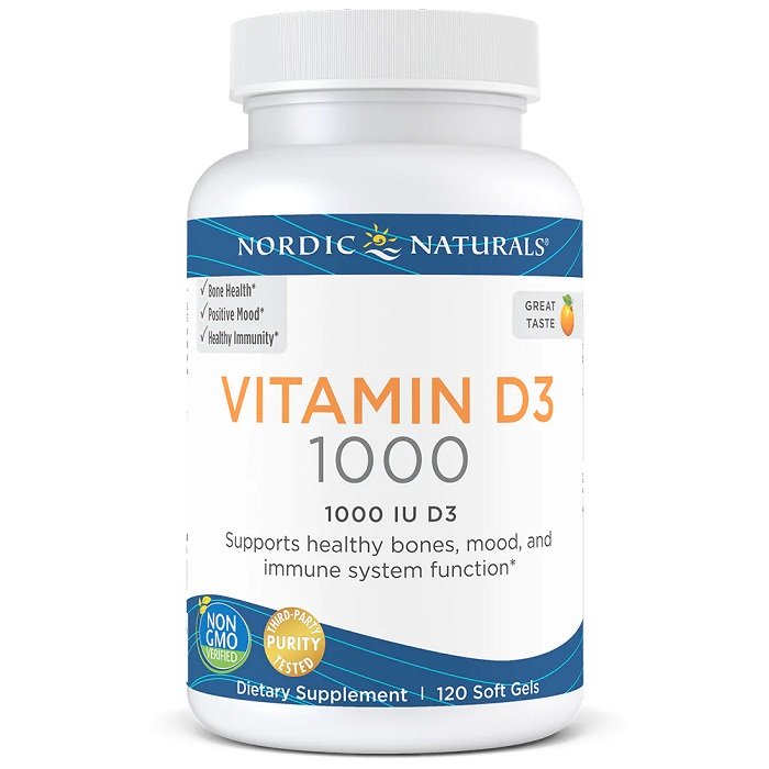Nordic Naturals Vitamiin D3, 1000 IU Apelsin - 120 kapslit