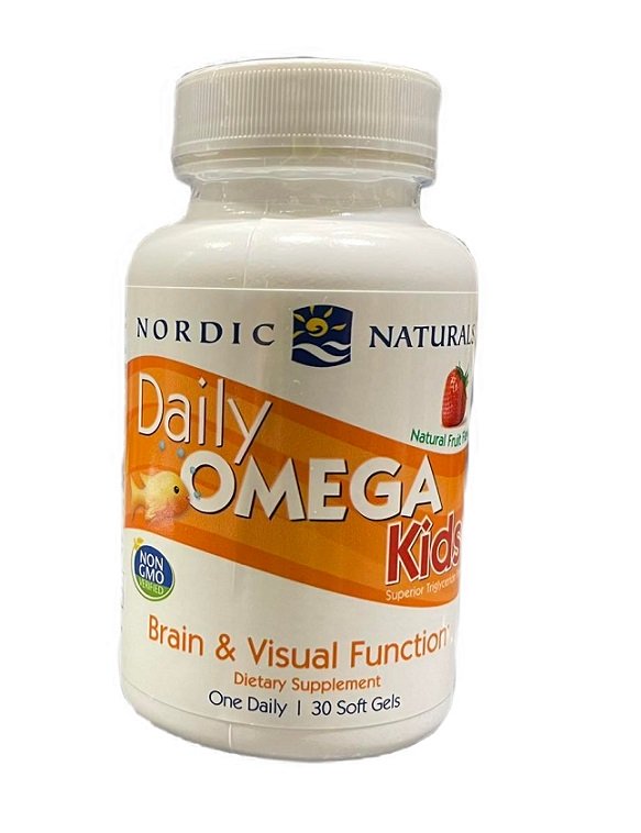 Nordic Naturals Daily Omega Kids, natūralus vaisių skonis, 30 kapsulių, sveikata ir gerovė
