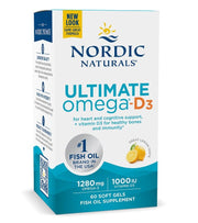 Nordic Naturals Ultimate Omega-D3 kalaõli, 1280 mg sidrunimaitseline - 60 kapslit