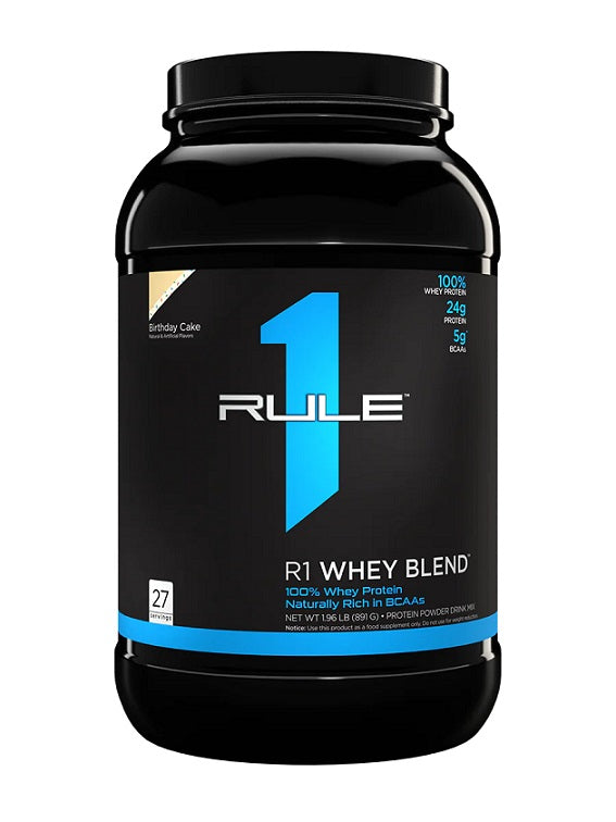 Rule One R1 Whey Blend, Birthday Cake - 891 gramų, baltymų papildas