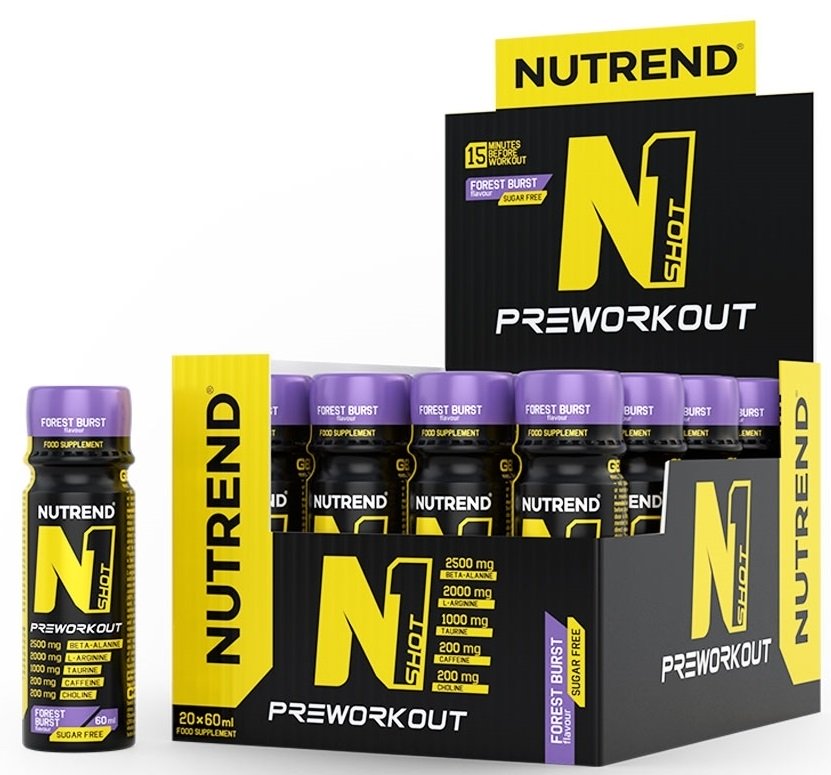 Nutrend N1 Shot, Forest Burst - 20 x 60 ml, energijos papildas sportui