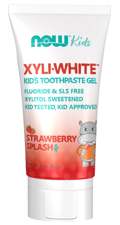 NOW Foods XyliWhite Kids, Strawberry Splash - 85 g vaikų dantų pasta
