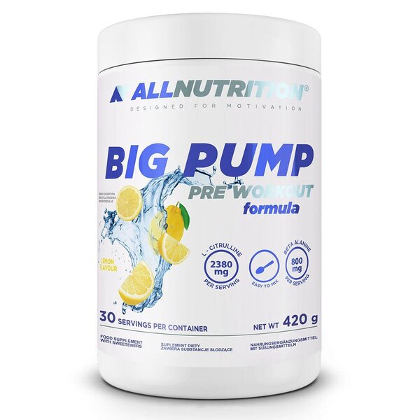 Allnutrition Big Pump, Lemon - 420 g, pretreniruotės papildas