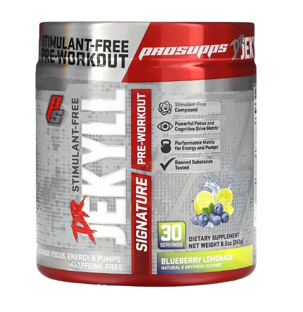 ProSupps Dr. Jekyll Signature, Blueberry Lemonade, sporto papildas, energijos ir treniruotės papildas